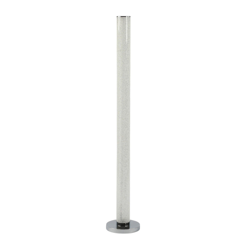 Column Floor Lamp With Clear Drum Shade - White