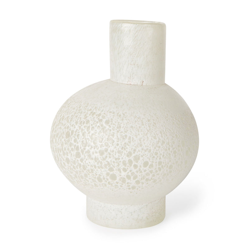 Mottled Handblown Table Vase (608281) - White