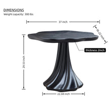 Load image into Gallery viewer, Sculptural Round Dining Table Petal Shape Root Texture For Dining Room - Black
