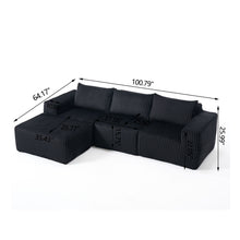 Load image into Gallery viewer, L - Shape Modern Minimalist Modular Sectional Sofa, Upholstered Cloud Couch With Deep Seats
