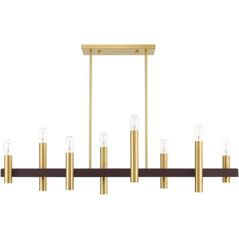 Eight Light Dimmable Chandelier With Shades - Bronze