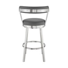 Load image into Gallery viewer, 26" Iron Swivel Backless Counter Height Bar Chair - Gray And Silver

