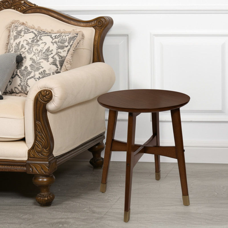 Solid Wood End Table - Brown
