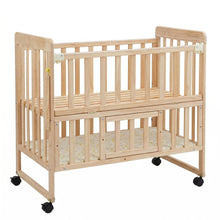 Load image into Gallery viewer, Portable Mini Baby Crib 5 In 1 Convertible With Foldable Storage - Natural Wood
