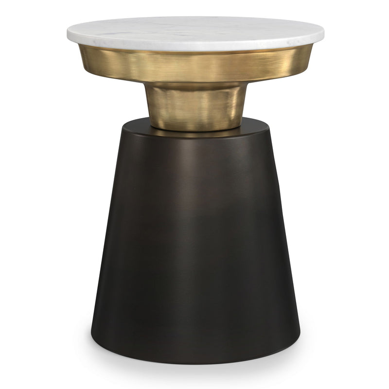 20" Metal Round End Table - Black