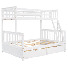 Load image into Gallery viewer, Twin-Over-Full Bunk Bed with Ladders and Two Storage Drawers (White){old sku:LT000165AAK}
