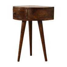 Load image into Gallery viewer, 21" Solid Wood Round One Drawer Nightstand - Brown
