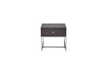 Load image into Gallery viewer, Manufactured Wood Rectangular End Table With Drawer - Chrome And Gray Oak
