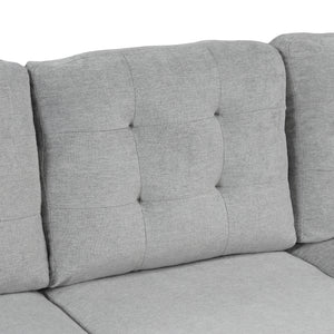 120" Modern U-Shaped Corner Sectional Sofa Upholstered Linen Fabric Sofa Couch for Living Room, Bedroom, Gray