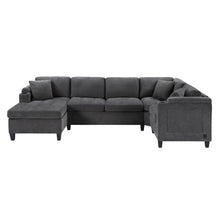 Load image into Gallery viewer, U Shaped Sectional Sofa, Corner Living Room Couch With Built In Cup Holders, Storage, USB Ports
