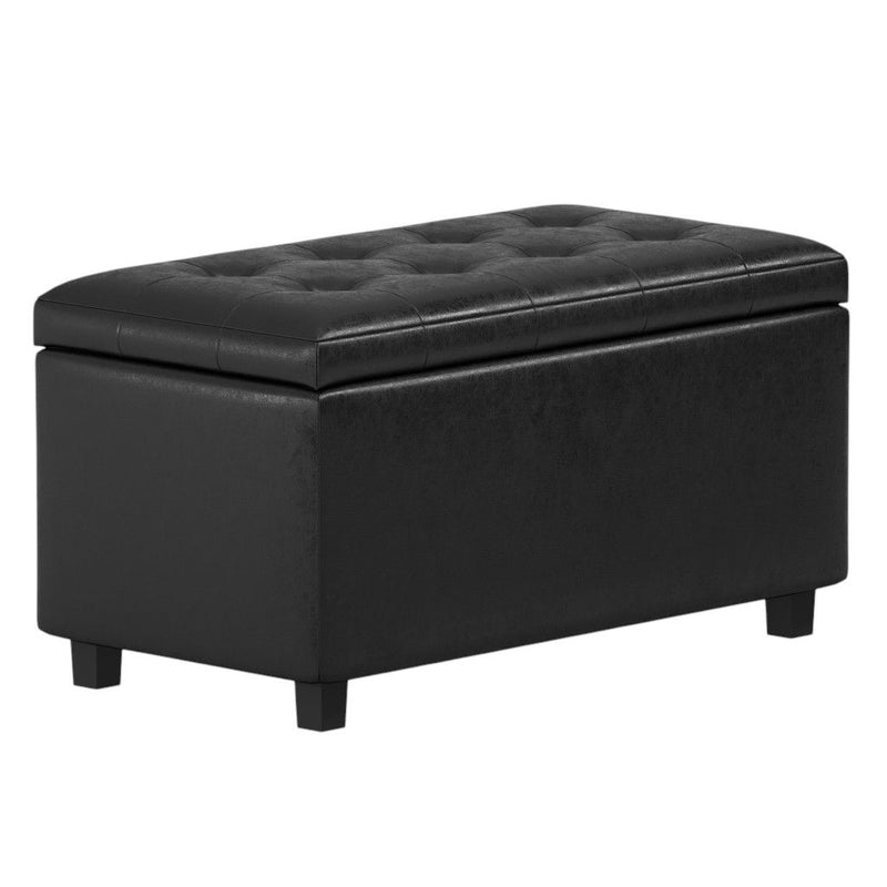 34" Storage Ottoman - Dark Brown / Black