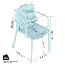 Load image into Gallery viewer, 4 Modern Stackable Plastic Armchair Matched With Folding Square Table
