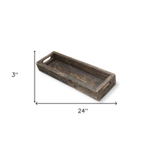 Load image into Gallery viewer, 24" Wood Indoor Outdoor Tray With Handles - Brown
