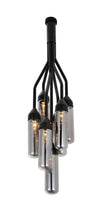 Load image into Gallery viewer, Shaded Empire Six Light Metal And Glass Flush Ceiling Light With Clear Shades - Black
