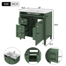 Load image into Gallery viewer, Bathroom Vanity With Top Sink, Storage Cabinet With 2 Drawers, Tip Out Drawer
