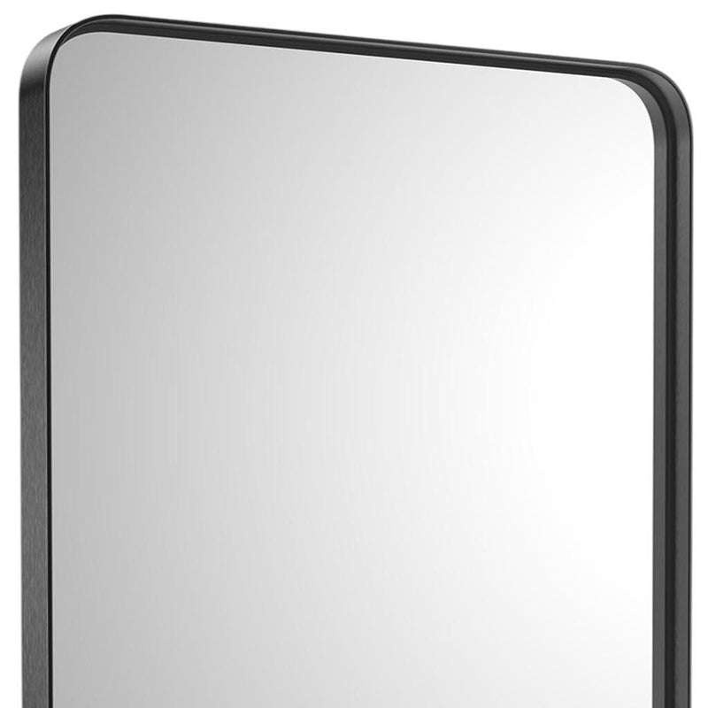 30" Metal Framed Bathroom Vanity Mirror - Black