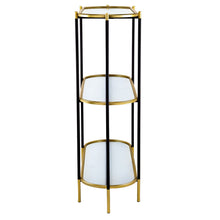 Load image into Gallery viewer, 3 Tier Metal Console Table, Mirrored Shelf - Golden Black
