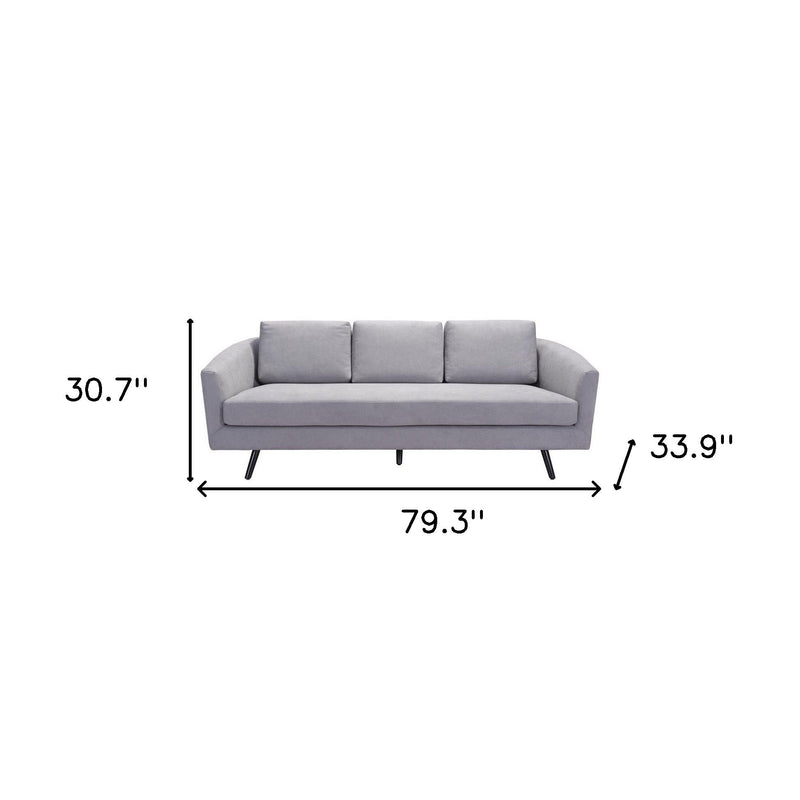 Polyester Sofa With Black Legs - Gray