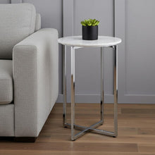 Load image into Gallery viewer, Metal Round End Table Trunk Storage - White
