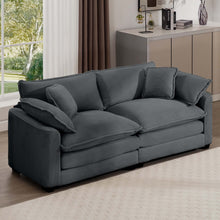 Load image into Gallery viewer, Modern 2 Seater With 4 Pillows, Upholstered Deep Seating Loveseat

