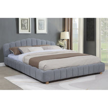 Load image into Gallery viewer, Queen Upholstered Platform Bed, Low Profile Frame - Light Blue
