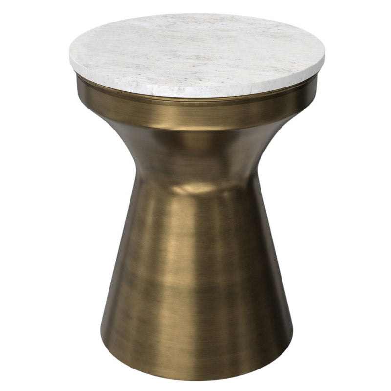 Round End Table Iron - Antiqued Brass