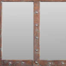 Load image into Gallery viewer, 60" Rustic Solid Window Pane Framed Accent Mirror - Brown
