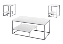 Load image into Gallery viewer, Metal Coffee Table With Shelf (Set of 3) - White And Silver
