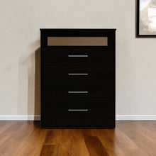 Load image into Gallery viewer, Four Drawer Dresser With Open Shelf - Black

