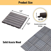 Load image into Gallery viewer, Interlocking Deck Tiles Striped Pattern, Waterproof Anti Mildew Brown
