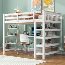 Load image into Gallery viewer, Loft Bed With Storage Shelves And Under Bed Desk
