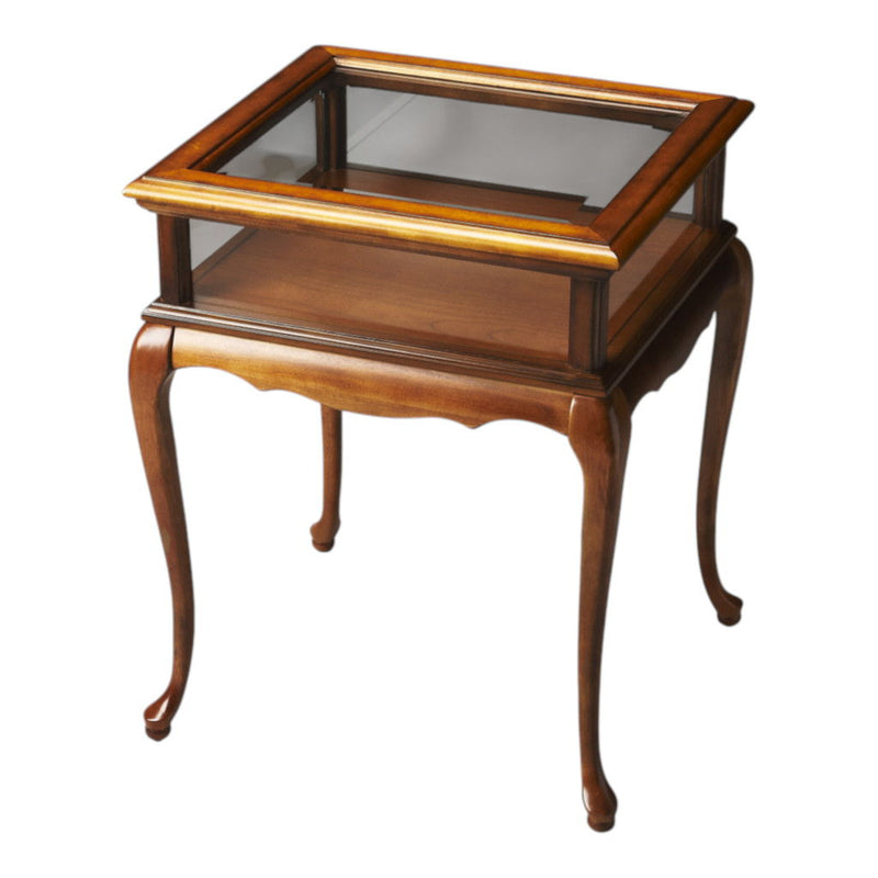 Glass End Table - Brown And Clear