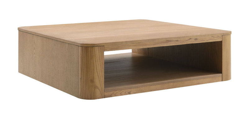 Wood Square Floor Shelf Coffee Table - Oak