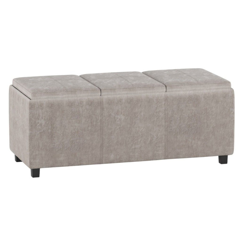 Upholstery Storage Ottoman - Gray / Dark Brown