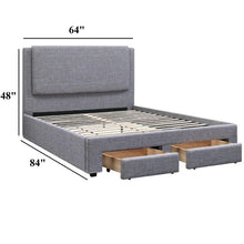Load image into Gallery viewer, Contemporary Upholstered Bed With Storage Drawers
