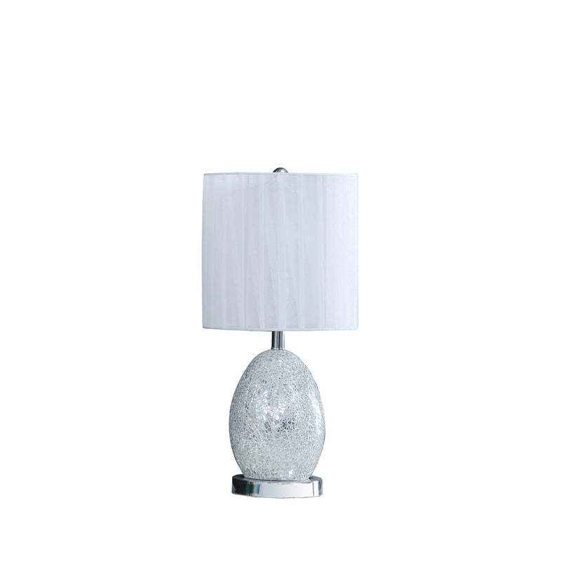 Luster Mirrored Glass Table Lamp With Night Light - White