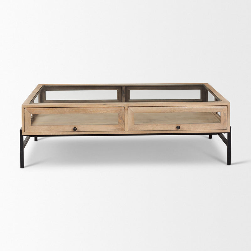 Mirrored Coffee Table - Clear / Black