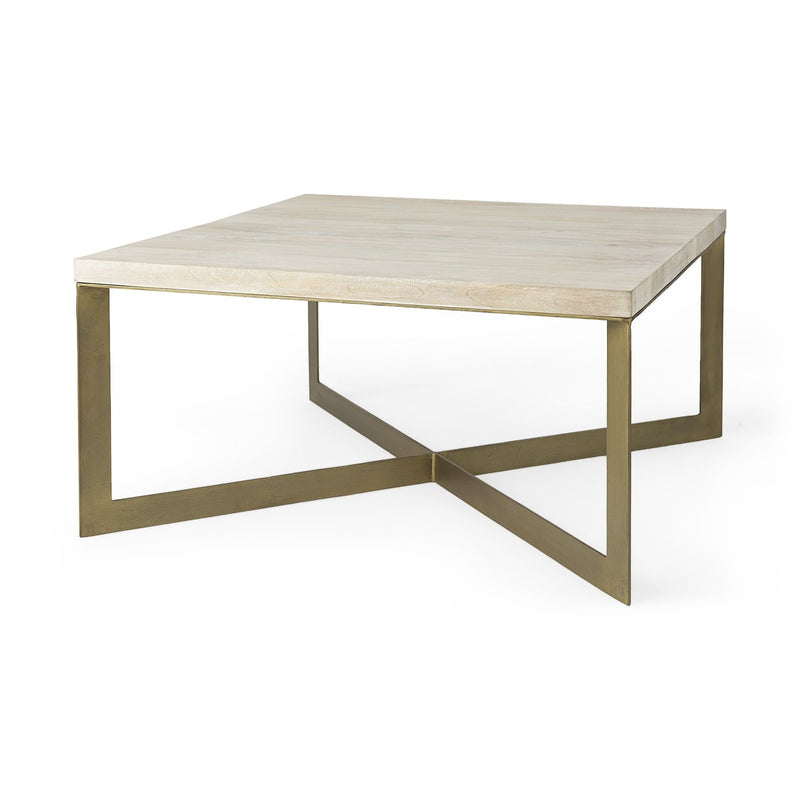 Metal Square Coffee Table - Beige