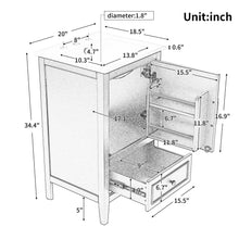 Load image into Gallery viewer, 20&quot; Bathroom Vanity With Sink, Bathroom Cabinet With A Door, Door Shelf Storage And Adiustable Foot Pads, A Drawer - Gray
