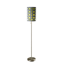 Load image into Gallery viewer, Steel Novelty Floor Lamp With Drum Shade - Silver / Gray And Green
