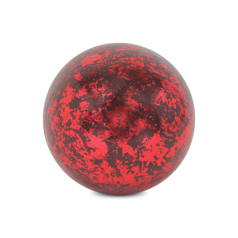 Mache Hand Painted Orb Decorative Orb - Red