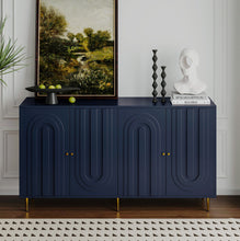 Load image into Gallery viewer, Modern Lacquered 4 Door Cabinet Sideboard Buffet Server Cabinet Storage Cabinet, For Living Room, Entryway, Hallway, Office, Kitchen And Dining Room
