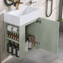 Load image into Gallery viewer, Modern Bathroom Vanity With Sink, Diamond Pattern Doors
