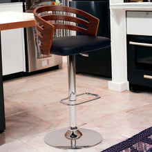 Load image into Gallery viewer, 44" Swivel Low Back Adjustable Height Bar Chair - Black / Silver
