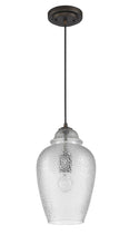 Load image into Gallery viewer, Hanging Light With Textured Glass Shade - Antique Bronze
