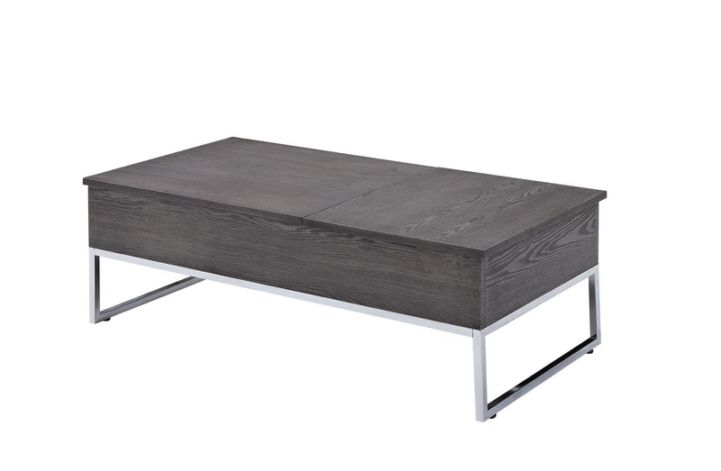 Rectangular Lift Top Coffee Table - Chrome And Gray Oak