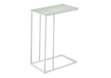 Load image into Gallery viewer, Metal Tempered Glass Accent Table - White
