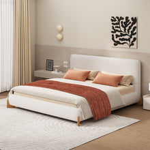 Load image into Gallery viewer, Queen Size Upholstered Bed With Slat Support - White
