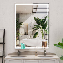 Load image into Gallery viewer, LED Bathroom Vanity Mirror Wall Mounted Adjustable / Warm / Natural Lights Anti-Fog Touch Switch With Memory Modern Smart Large Bathroom Mirrors
