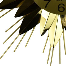 Load image into Gallery viewer, Silent Analog Starburst Wall Clock (626531) - Gold / Black
